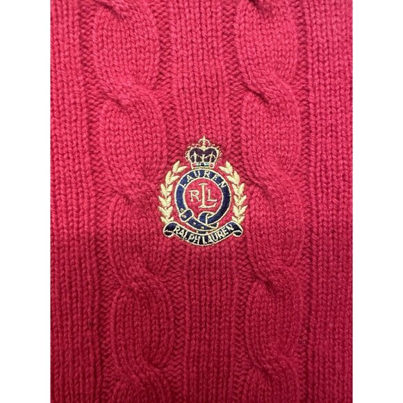 Lauren Ralph Lauren Red Cable Knit Sweater - Picture 3 of 7